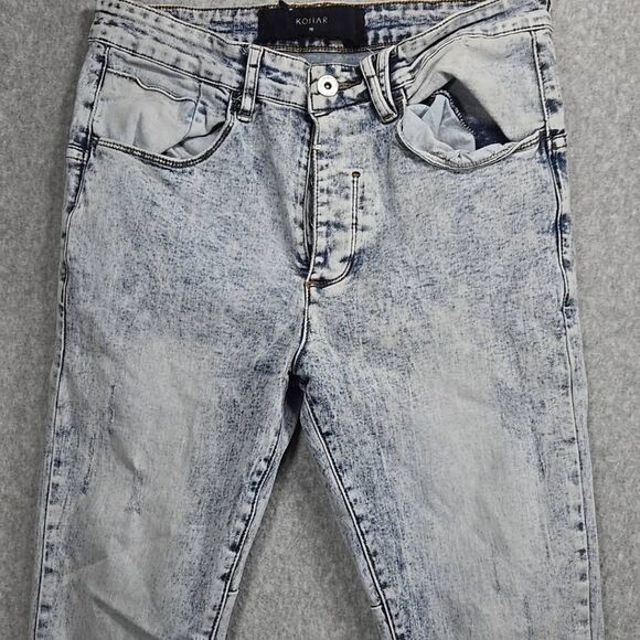 David Kollar Jeans Skinny 30x32 Rock Star Distressed Acid Wash - Picture 2 of 13